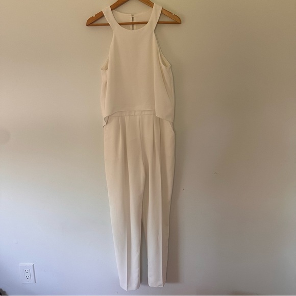 Trina Turk Ivory Bridal Jumpsuit Size 6 Civil Wedding Rehearsal Dinner - Picture 2 of 16